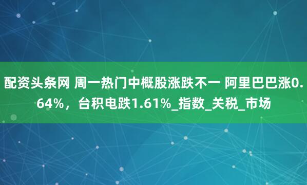 配资头条网 周一热门中概股涨跌不一 阿里巴巴涨0.64%，台积电跌1.61%_指数_关税_市场